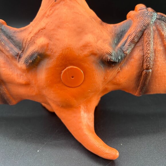 Pterodactyl Dinosaur Toy Figure 8" Soft Rubber Orange Black - Picture 6 of 10